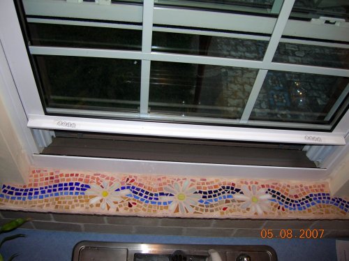Mosaic at my (then) kitchen window