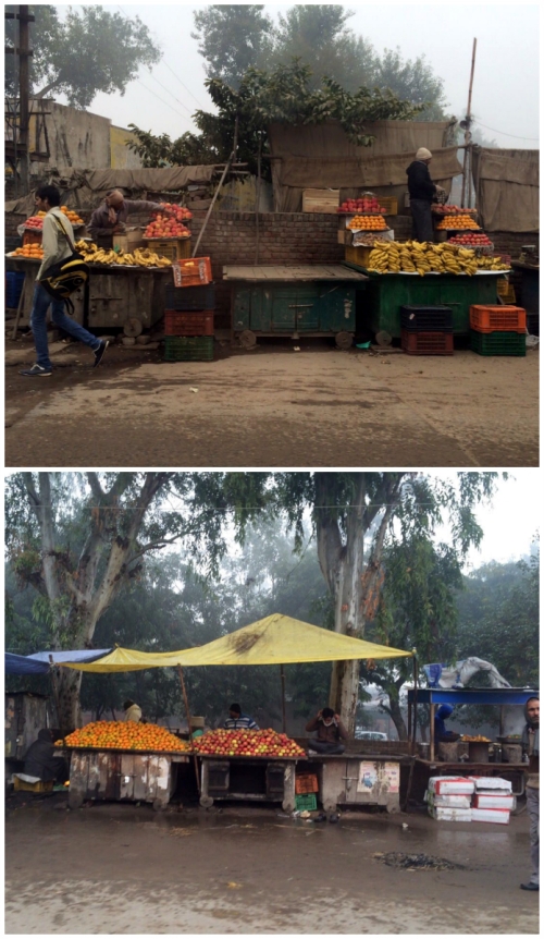 morning. Vendors open up their fruit stalls. Some catch a quick  rest before the hassle starts 